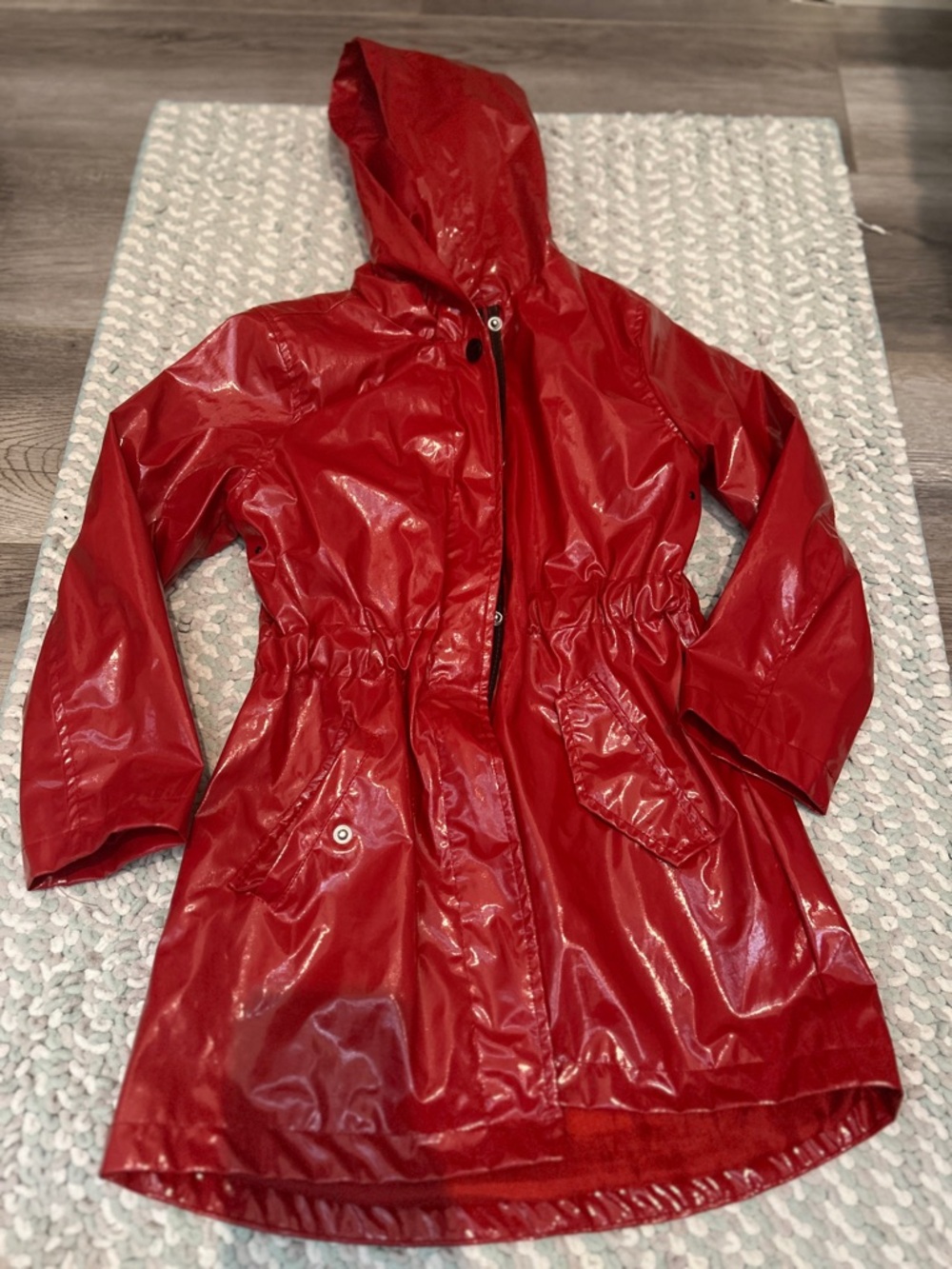 Faux Patent Leather Girls’ Raincoat